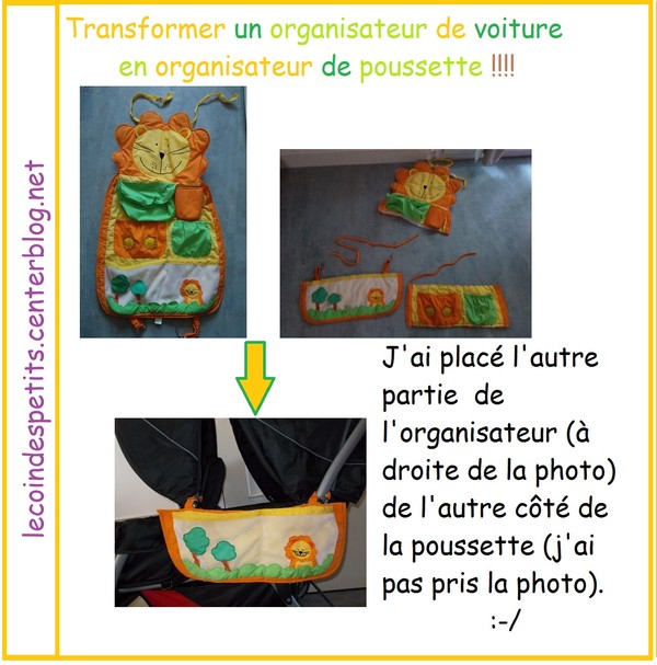 Organisateur de voiture en organisateur de poussette