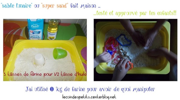 Sable lunaire ou super sand fait maison